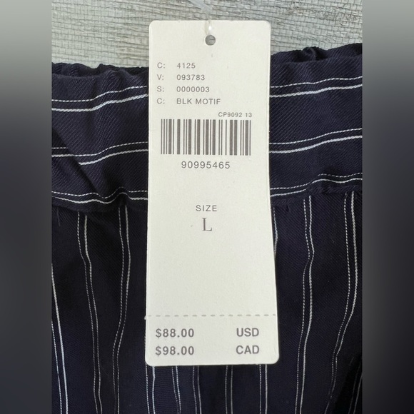 NWT new large Anthropologie Maeve pinstripe bloomer shorts stripe navy blue - Picture 5 of 17